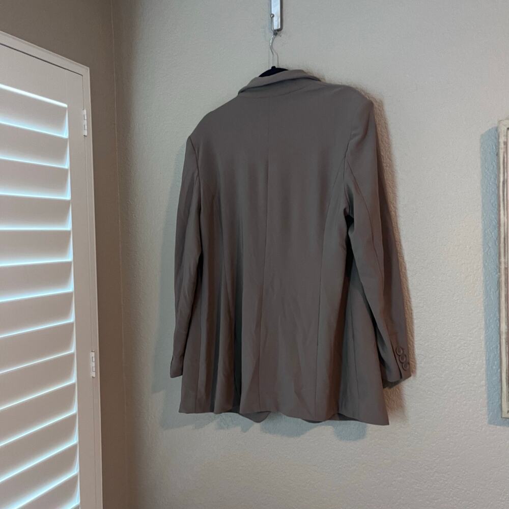 Boston Proper Beyond Travel Classic Boyfriend Blazer 14 Stone Beige Brown - Picture 4 of 8
